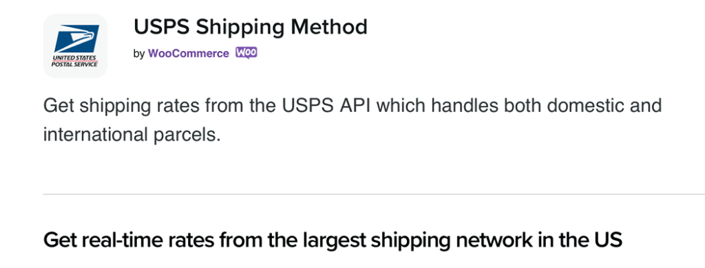 The USPS Shipping Method plugin page.
