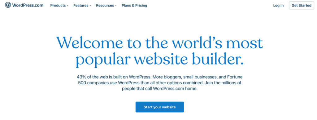 The WordPress.com website.