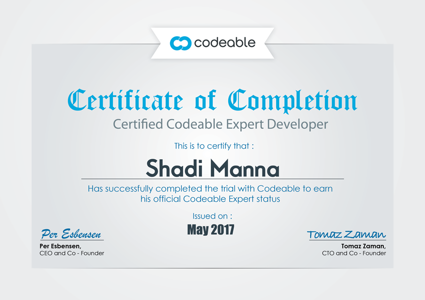 shadi manna certificate