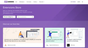 The WooCommerce Extensions page.