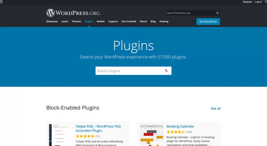 The WordPress plugin repository page.