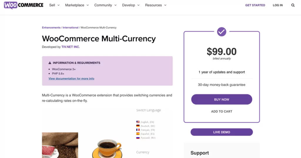 The WooCommerce Multi-Currency extension.
