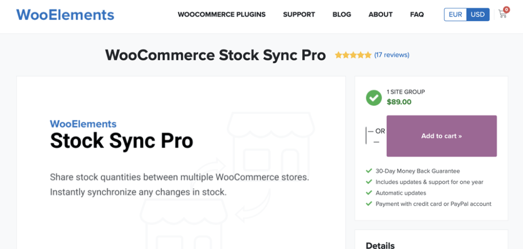 The WooCommerce Stock Sync Pro website.