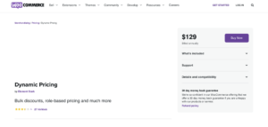 The WooCommerce Dynamic Pricing plugin page.