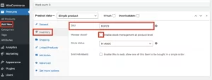 New Product editing page.
