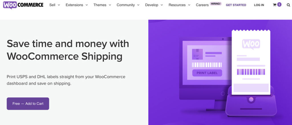 The WooCommerce shipping plugin page.