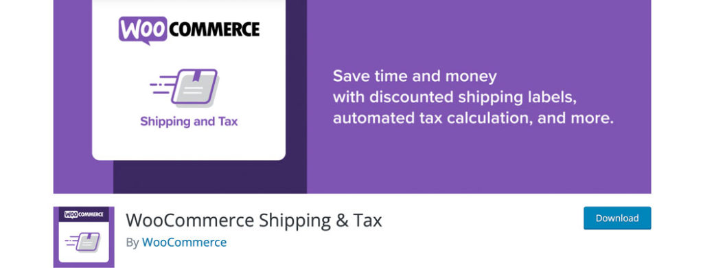 The WooCommerce Shipping & Tax plugin page.