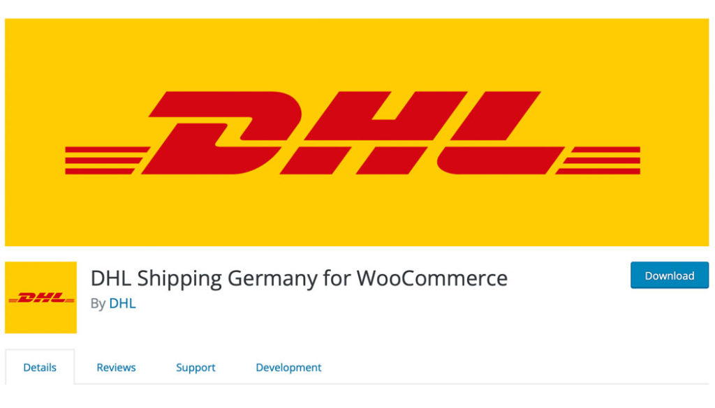The DHL Shipping Germany for WooCommerce extension page.